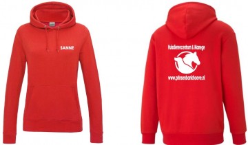 Hoodie rood prinsenbankhoeve